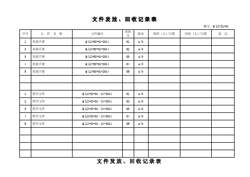 01文件发放、回收记录表