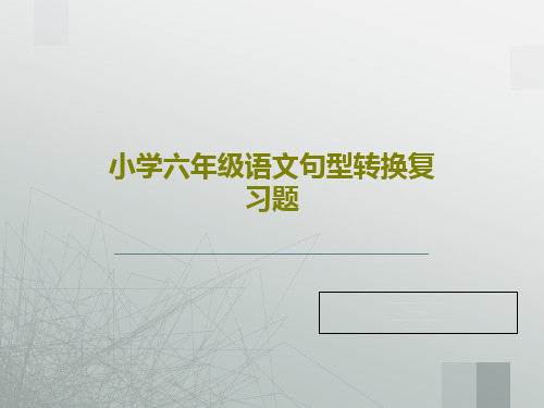 小学六年级语文句型转换复习题共23页