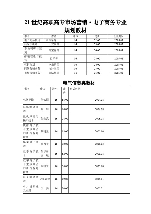 21世纪高职高专市场营销·电子商务专业规划教材