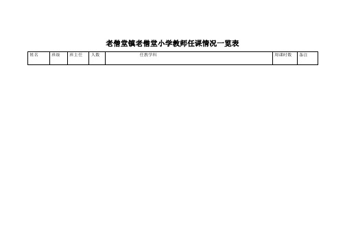 老僧堂小学任课情况一览表