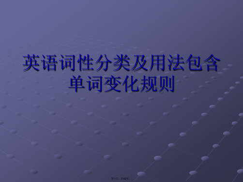 英语词性分类及用法包含单词变化规则