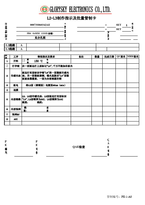 内层阴阳铜制作标准流程卡