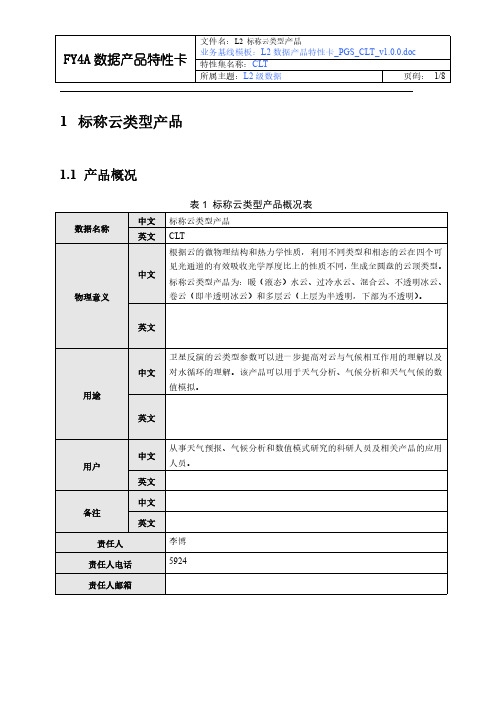 1标称云类型产品