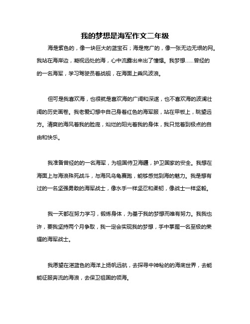 我的梦想是海军作文二年级