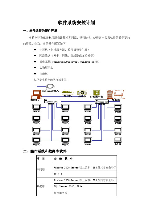 软件系统安装计划