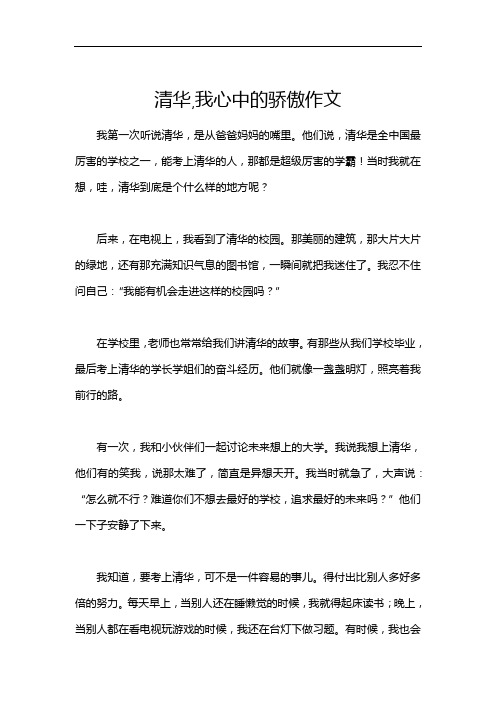 清华,我心中的骄傲作文