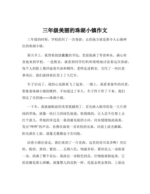 三年级美丽的珠湖小镇作文