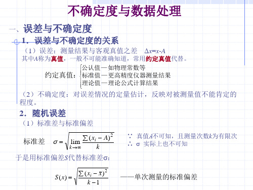 不确定度和数据处理