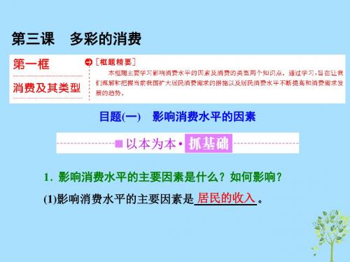 高中政治 第一单元 生活与消费 第三课 多彩的消费 第