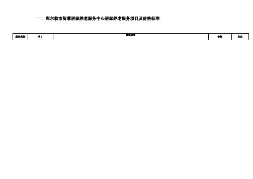 居家养老服务项目以及价格参考,老年服务包优选制定方案