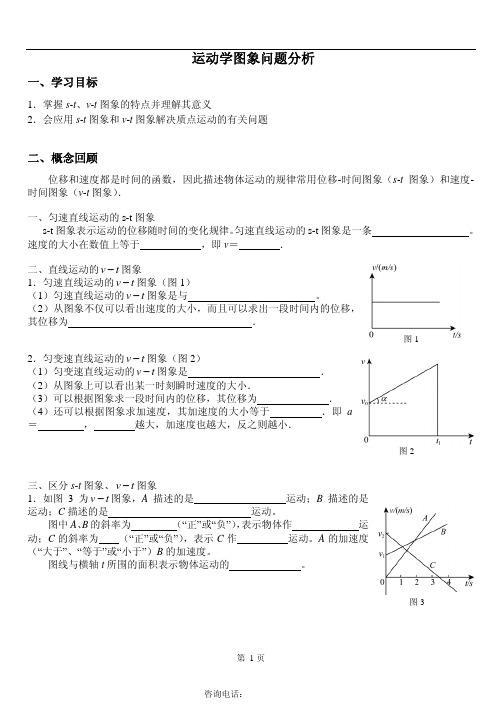 高一物理运动学图像问题(含答案)