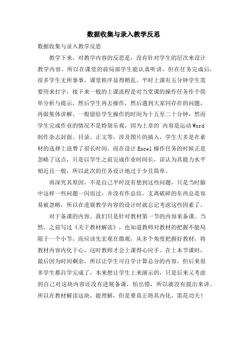 数据收集与录入教学反思