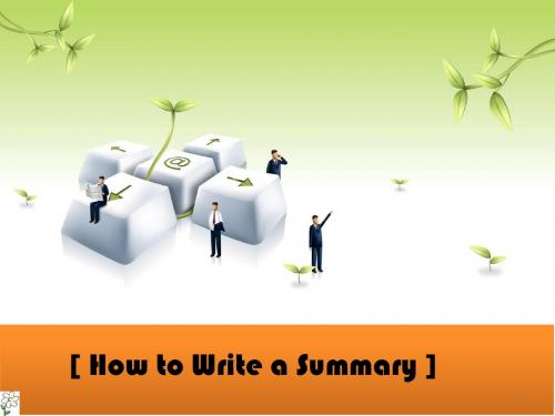 How to Write a Summary