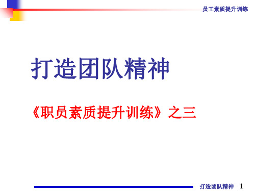 打造团队精神经典培训资料