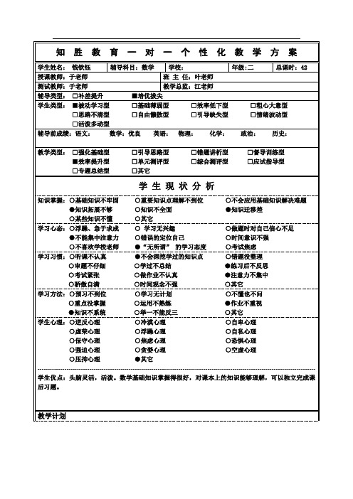 (完整版)个性化教学方案