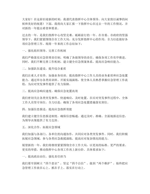 指挥中心领导年终发言稿