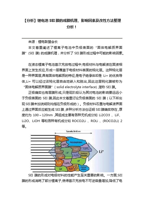 【分析】锂电池SEI膜的成膜机理、影响因素及改性方法整理分析！