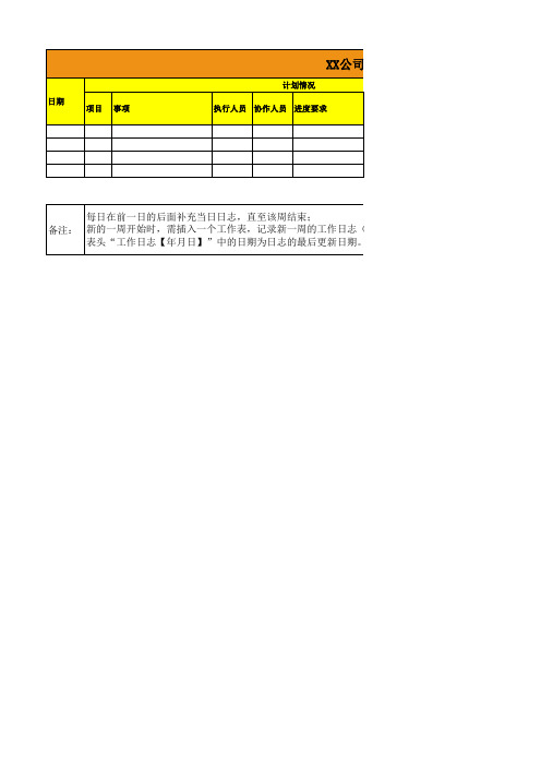 部门或个人工作日志模板