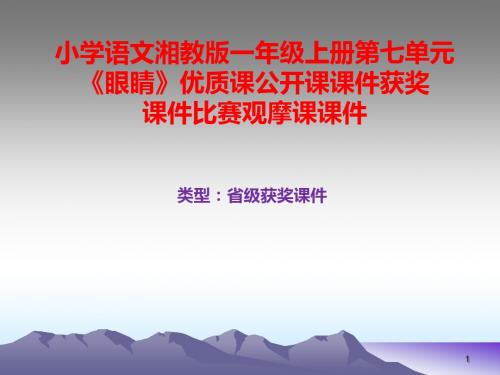 小学语文湘教版一年级上册第七单元《眼睛》优质课公开课课件获奖课件比赛观摩课课件B004