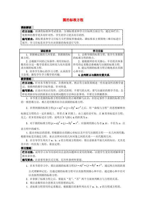 高中数学 2.3.1圆的标准方程学案一 新人教B版必修2