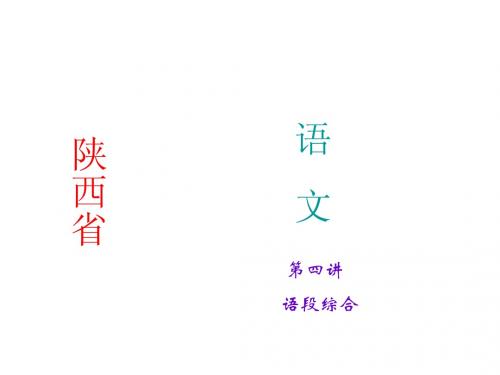 陕西省2015年中考语文总复习课件：第二部分 第4讲 语段综合 专题一  病句的辨析与修改