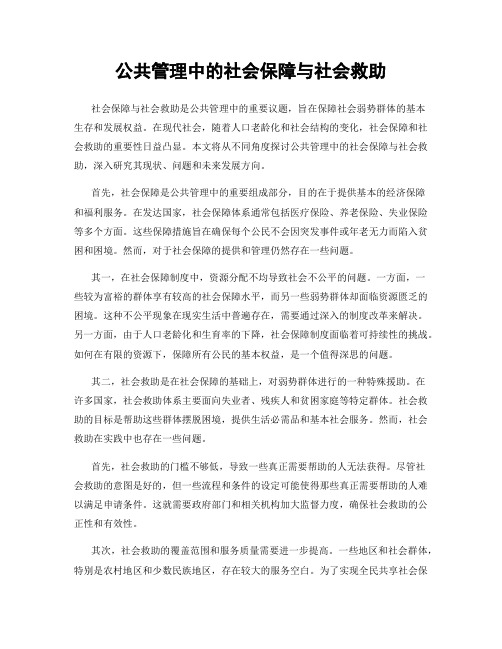 公共管理中的社会保障与社会救助