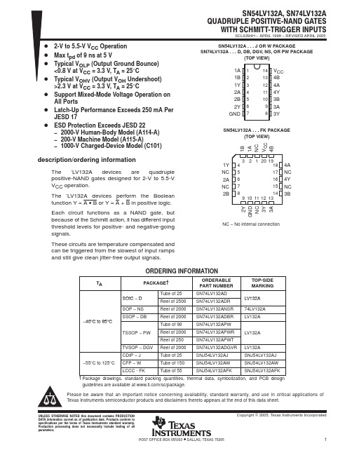 SN54LV132AFK中文资料