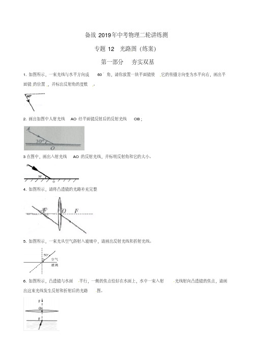 备战2019年中考物理二轮复习讲练测专题12光路图(练)-精选