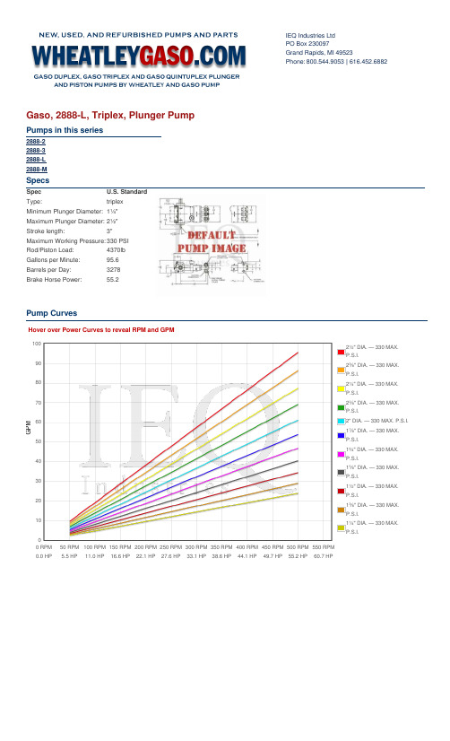 Gaso 2888-L三缸柱塞泵产品规格说明书
