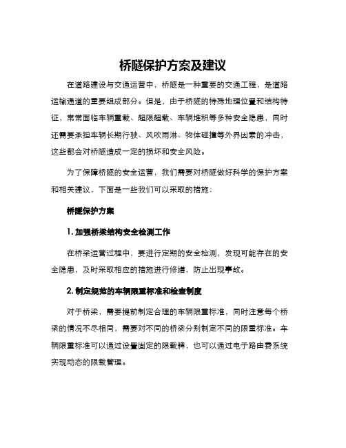 桥隧保护方案及建议