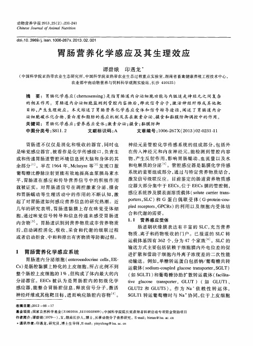 胃肠营养化学感应及其生理效应