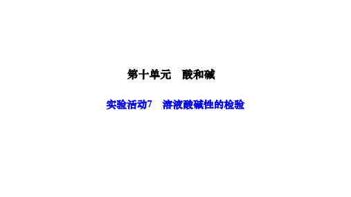 人教版九年级下册化学作业课件 第十单元 酸和碱 实验活动7 溶液酸碱性的检验