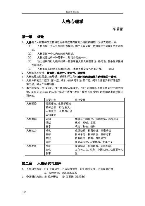 人格心理学(自己整理)