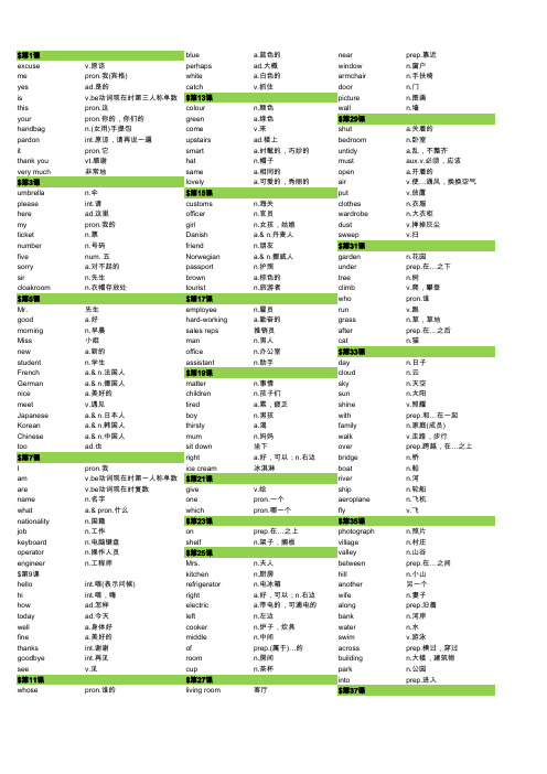 新概念英语1—4册词汇带音标Excel版