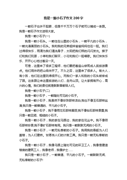 我是一颗小石子作文200字