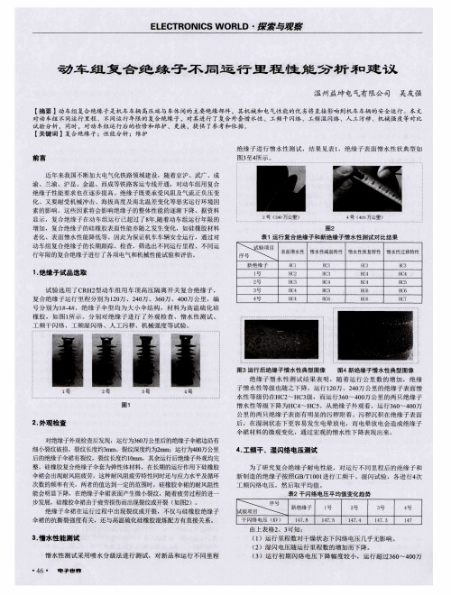 动车组复合绝缘子不同运行里程性能分析和建议