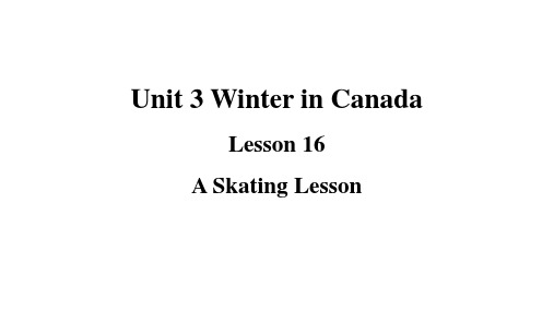 冀教版六英上教学课件 Unit 3 Lesson 16 A Skating Lesson