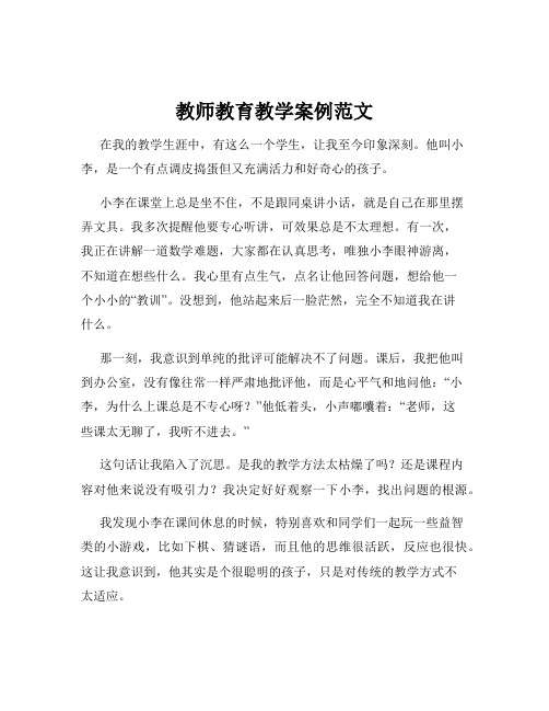 教师教育教学案例范文