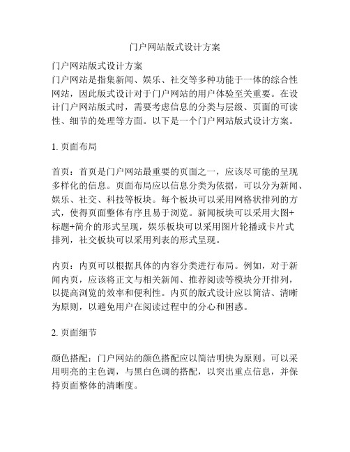 门户网站版式设计方案