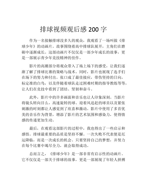 排球视频观后感200字