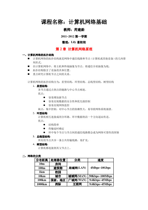 计算机网络基础课堂笔记整理第2章