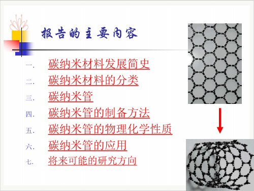 纳米碳管的特性及其应用PPT课件