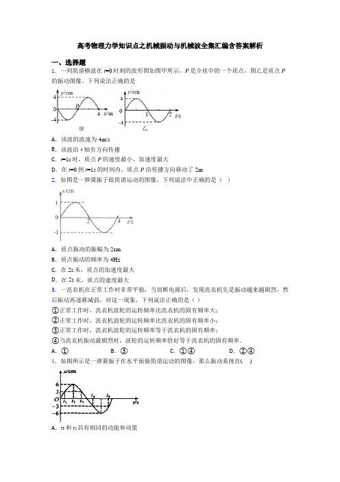 高考物理力学知识点之机械振动与机械波全集汇编含答案解析