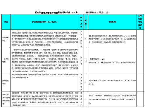 药剂科医疗质量医疗安全考核评分标准