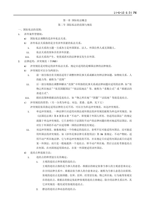 国际私法复习提纲资料