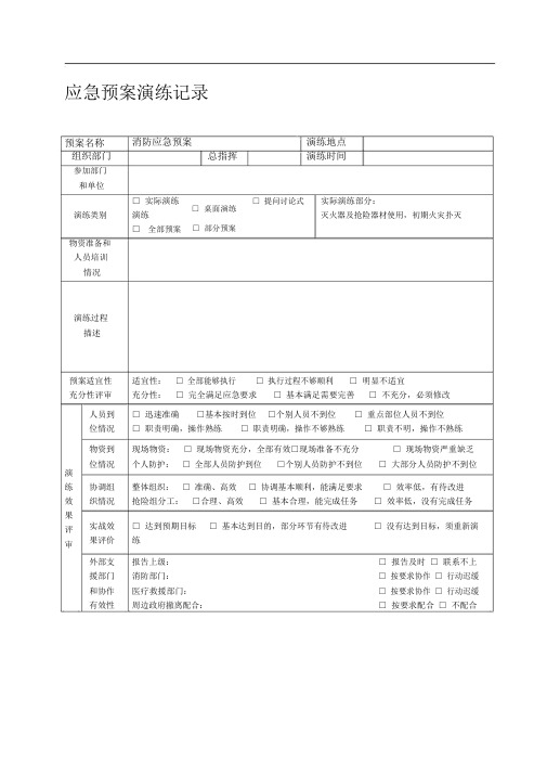 应急预案演练记录表[空白]