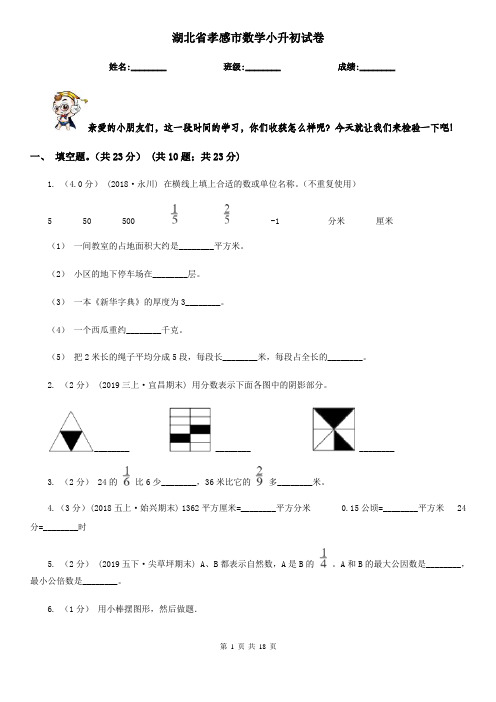 湖北省孝感市数学小升初试卷