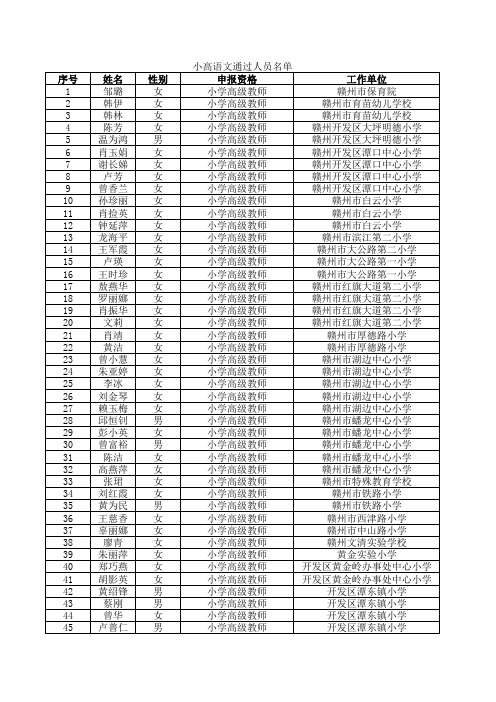 2011赣州小学高级