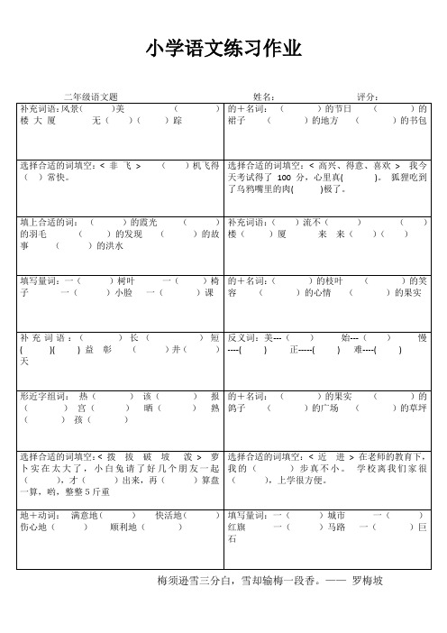 小学二年级语文精题选做II (92)