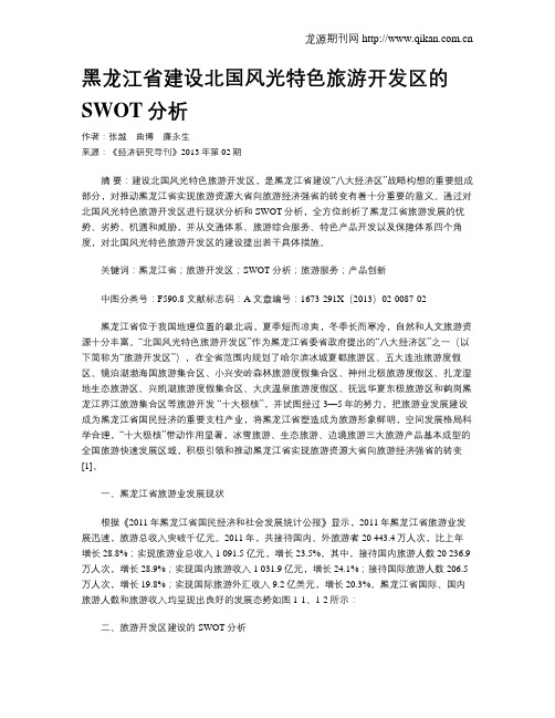 黑龙江省建设北国风光特色旅游开发区的SWOT分析